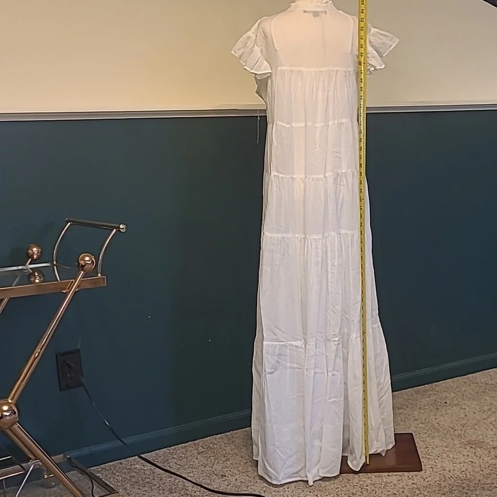 NWT BOSTON PROPER white tiered shift maxi dress - Picture 4 of 13